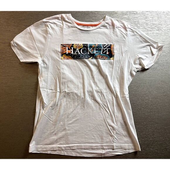 Hackett Other - Hackett London Men’s Seaweed Print Tee T-Shirt White Size Large